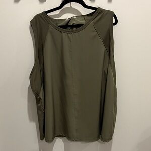Sleeveless Olive Green Women's Active Top